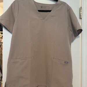 Figs Tan Scrub Top